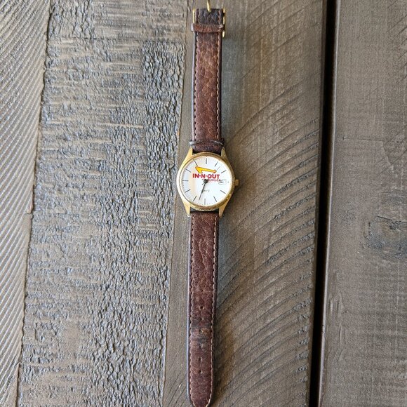 In-N-Out Burger Watch Women Date In N Out Burger Leather Needs Battery - Picture 1 of 5
